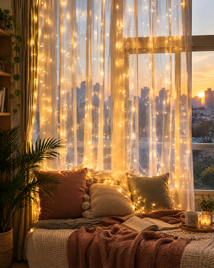 Colverro™ LED Curtain Fairy Lights for Windows with USB and Remote