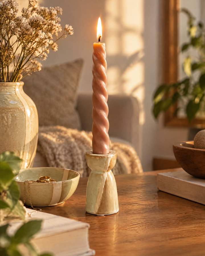Colverro™ Ceramic Taper Candle Holders in Modern Nordic Shapes