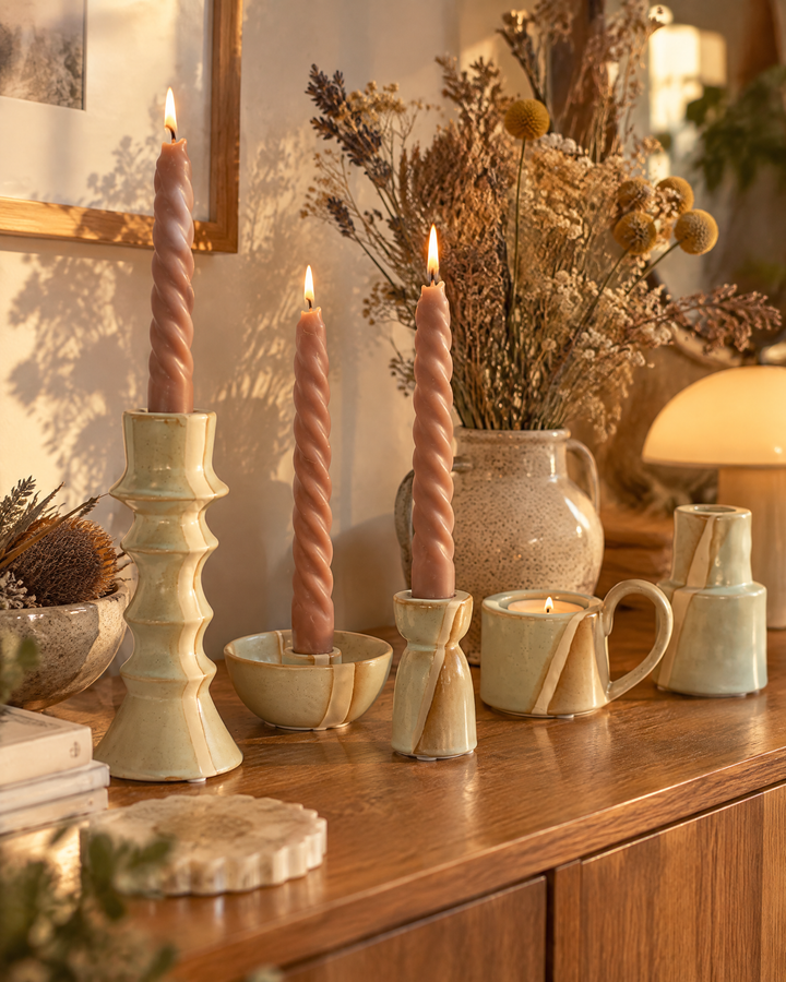 Colverro™ Ceramic Taper Candle Holders in Modern Nordic Shapes