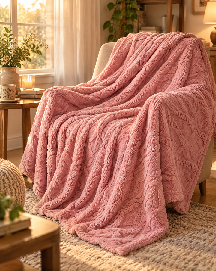 Colverro™ Fluffy Flannel Fleece Throw, Lightweight but Seriously Warm