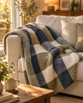 Colverro™ Chunky Chenille Knit Throw Blanket in Checkered and Stripe Designs