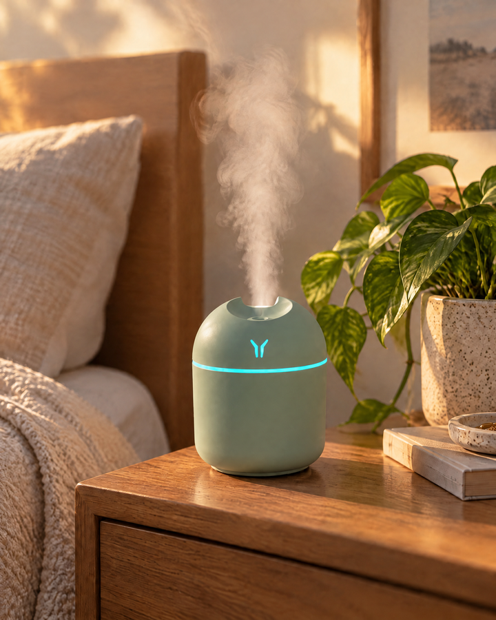 Colverro™ Mini USB Cool Mist Humidifier with Color-Changing Night Light