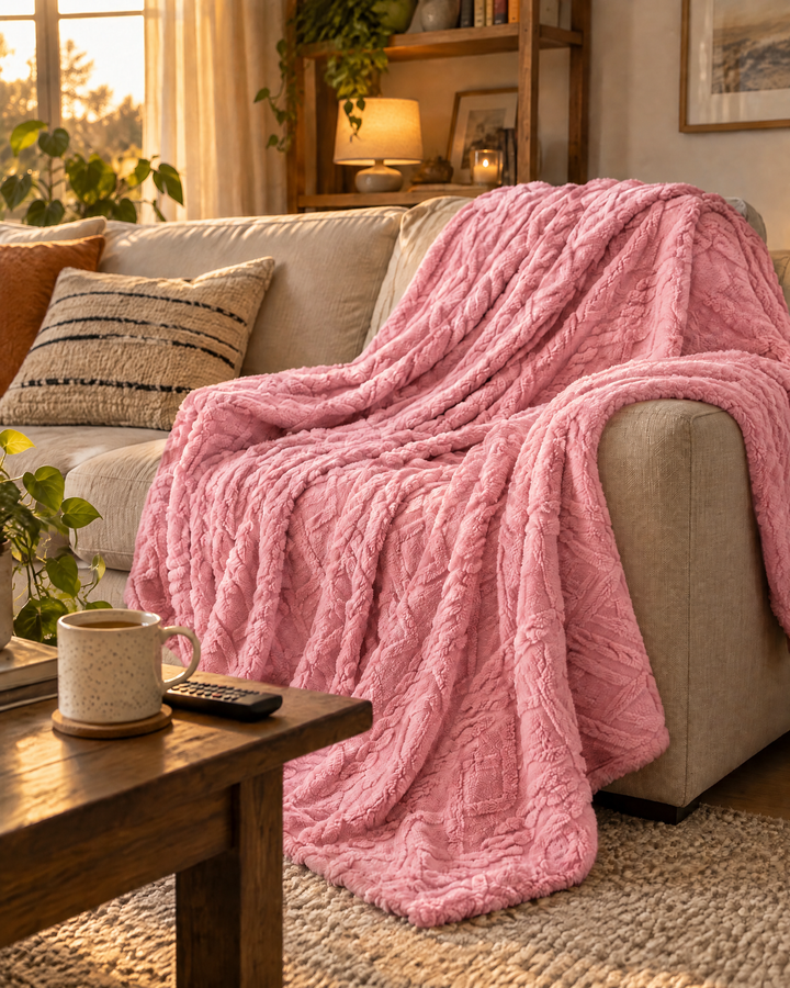 Colverro™ Fluffy Flannel Fleece Throw, Lightweight but Seriously Warm