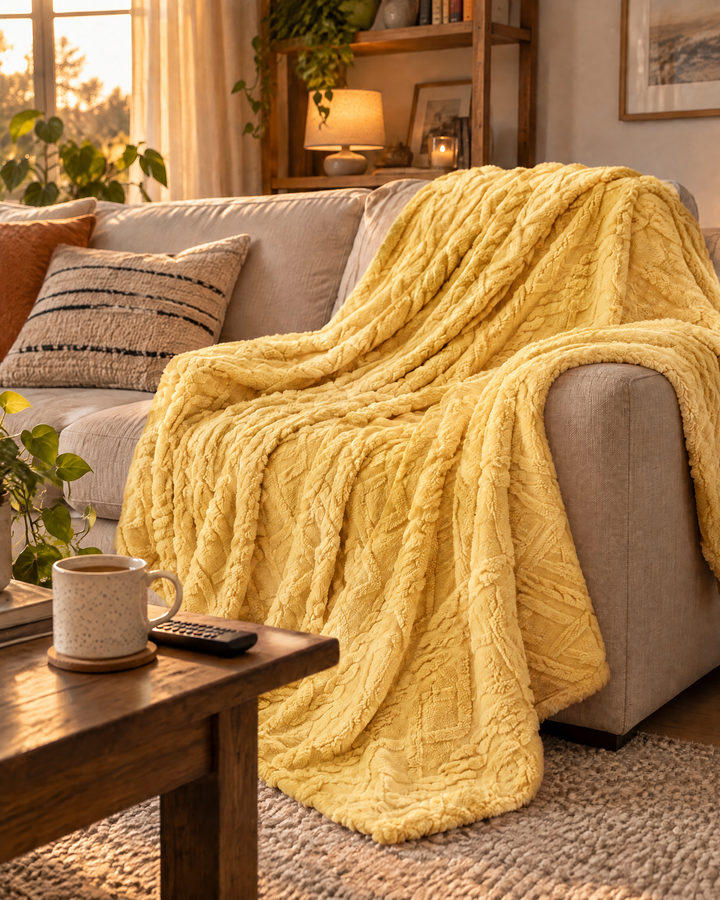 Colverro™ Fluffy Flannel Fleece Throw, Lightweight but Seriously Warm