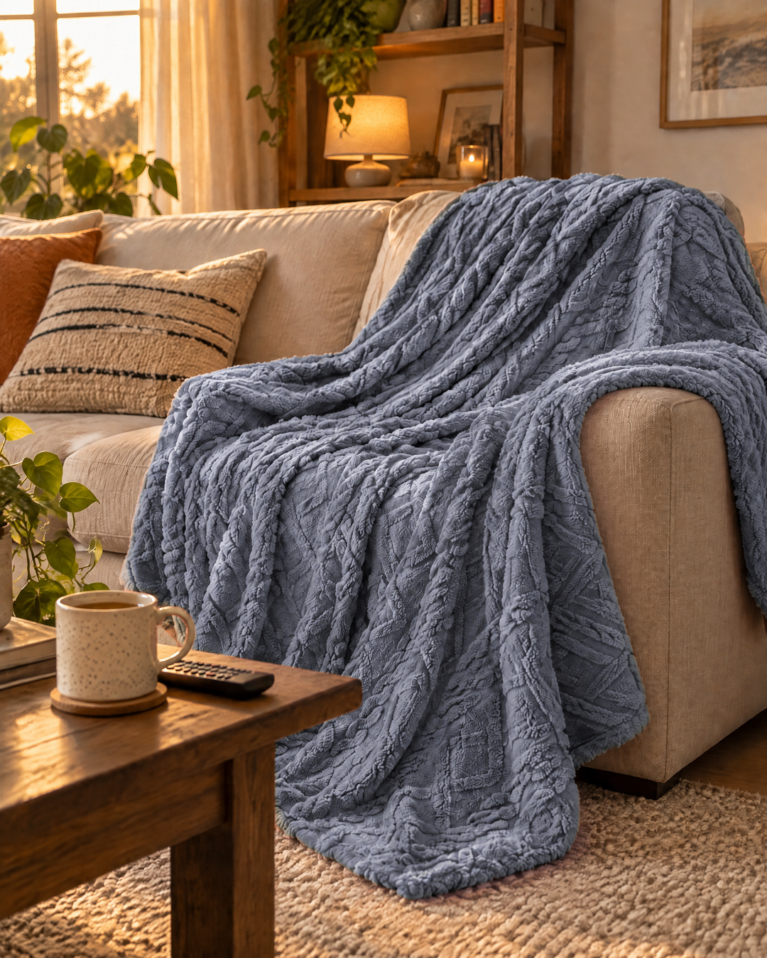 Colverro™ Fluffy Flannel Fleece Throw, Lightweight but Seriously Warm