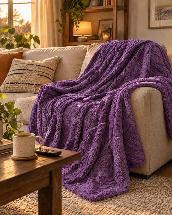 Colverro™ Fluffy Flannel Fleece Throw, Lightweight but Seriously Warm