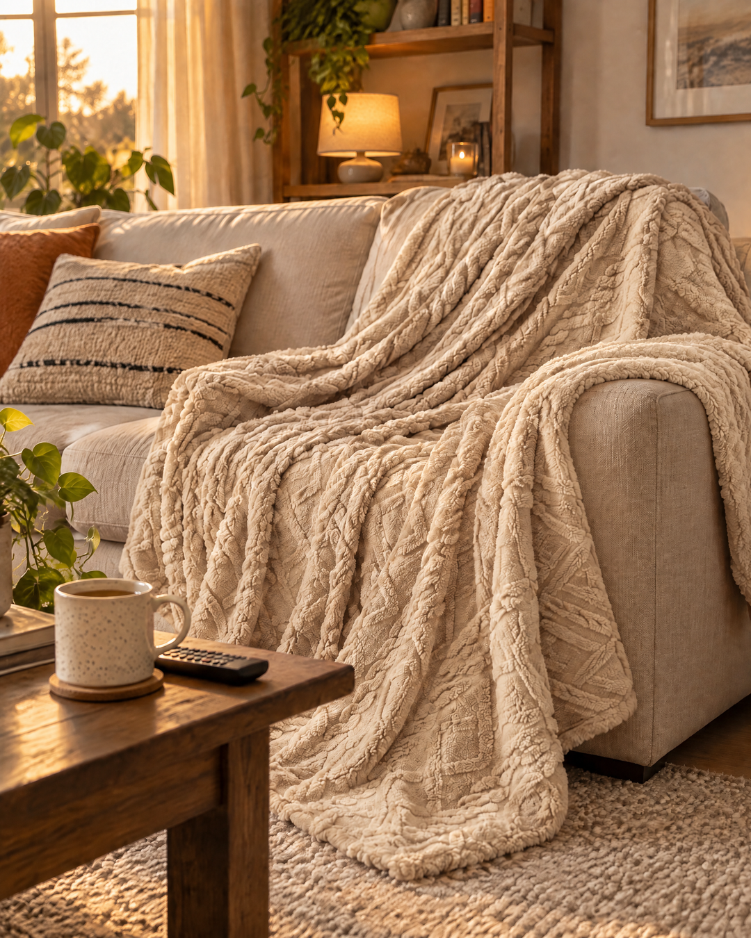 Colverro™ Fluffy Flannel Fleece Throw, Lightweight but Seriously Warm