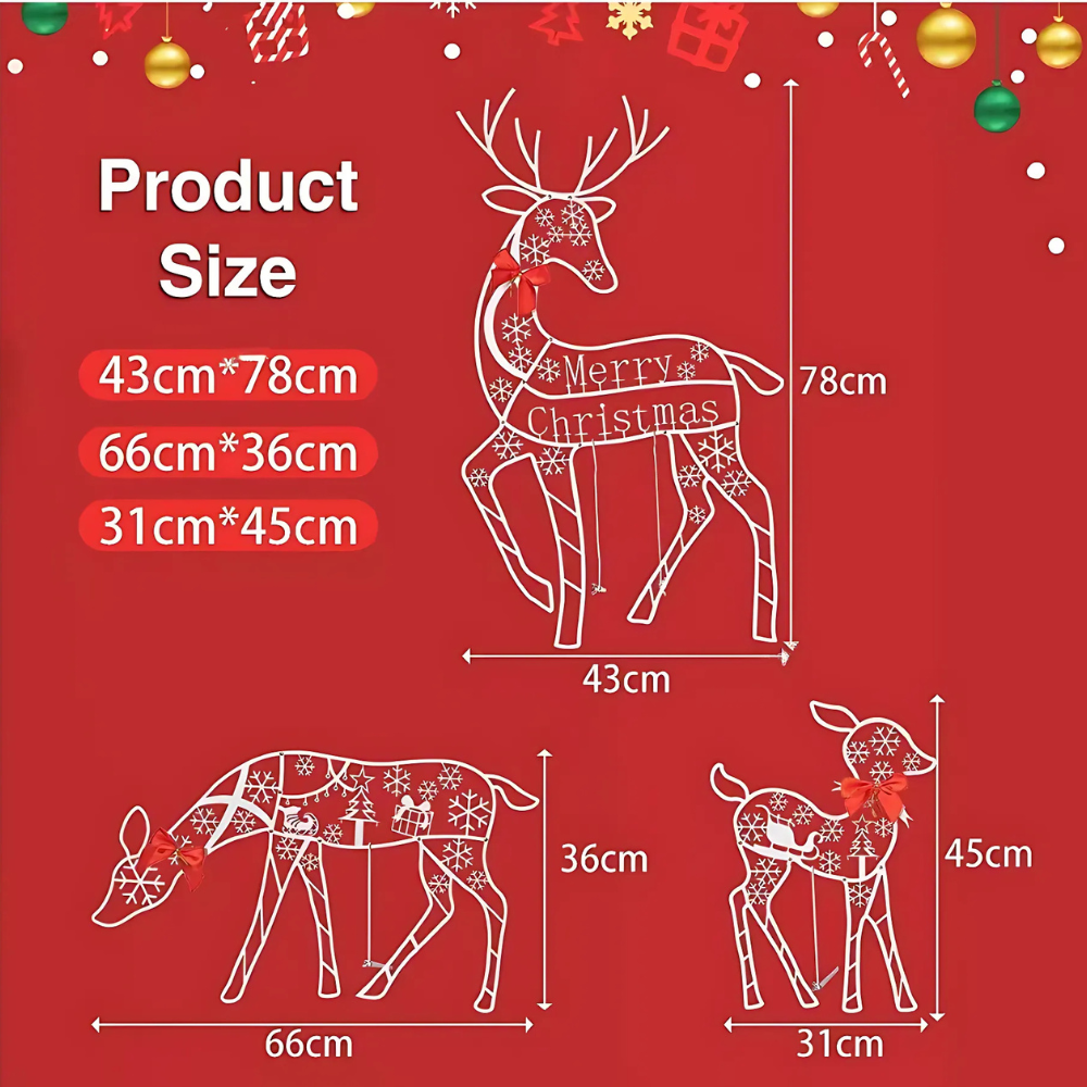Colverro™ Lighted Reindeer and Sleigh Christmas Display with 240 LEDs