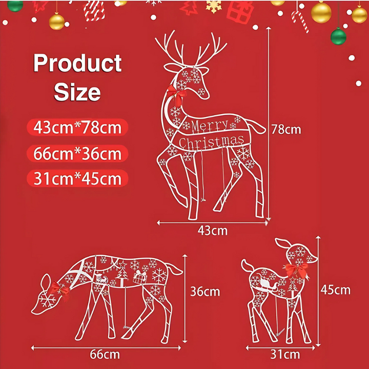 Colverro™ Lighted Reindeer and Sleigh Christmas Display with 240 LEDs