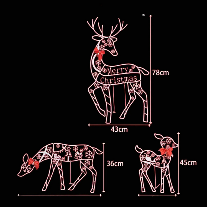 Colverro™ Lighted Reindeer and Sleigh Christmas Display with 240 LEDs