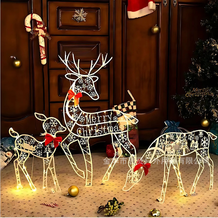 Colverro™ Lighted Reindeer and Sleigh Christmas Display with 240 LEDs