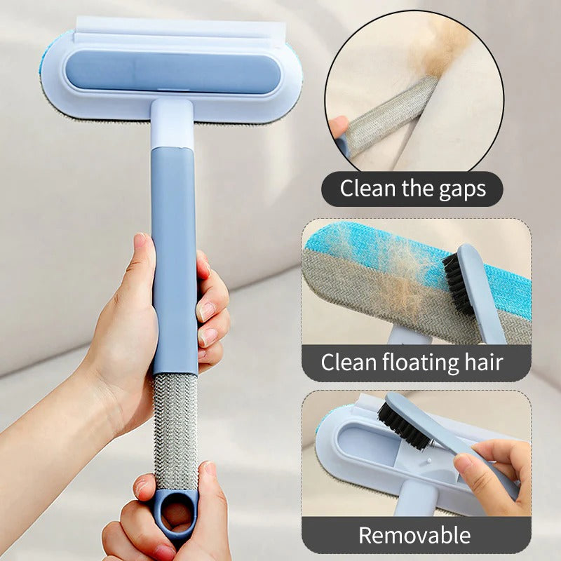 Colverro™ Manual Pet Hair Remover Brush with Long Handle and Scraper Edge