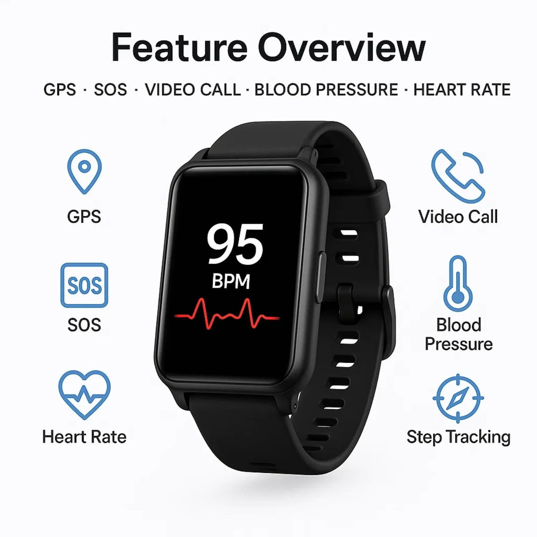 Colverro™ Fall Detection Smartwatch for Seniors with GPS and SOS Calling