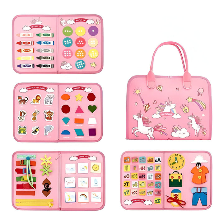 Colverro™ Montessori Sensory Board for Toddlers – Portable Busy Board