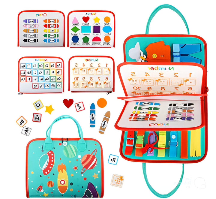 Colverro™ Montessori Sensory Board for Toddlers – Portable Busy Board