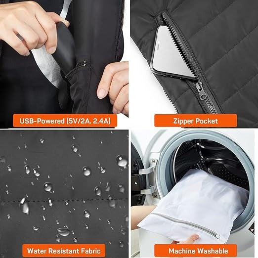 Colverro™ Lightweight Heated Puffer Vest with 10,000mAh Battery Pack