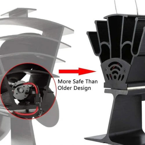 Colverro™ Heat-Powered Wood Stove Fan with 4 Quiet Blades