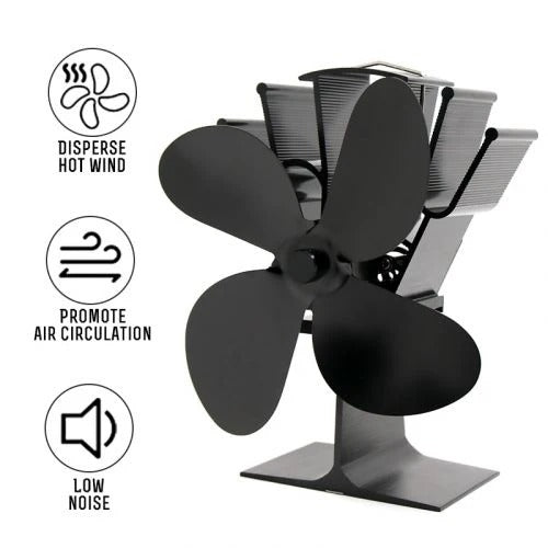 Colverro™ Heat-Powered Wood Stove Fan with 4 Quiet Blades