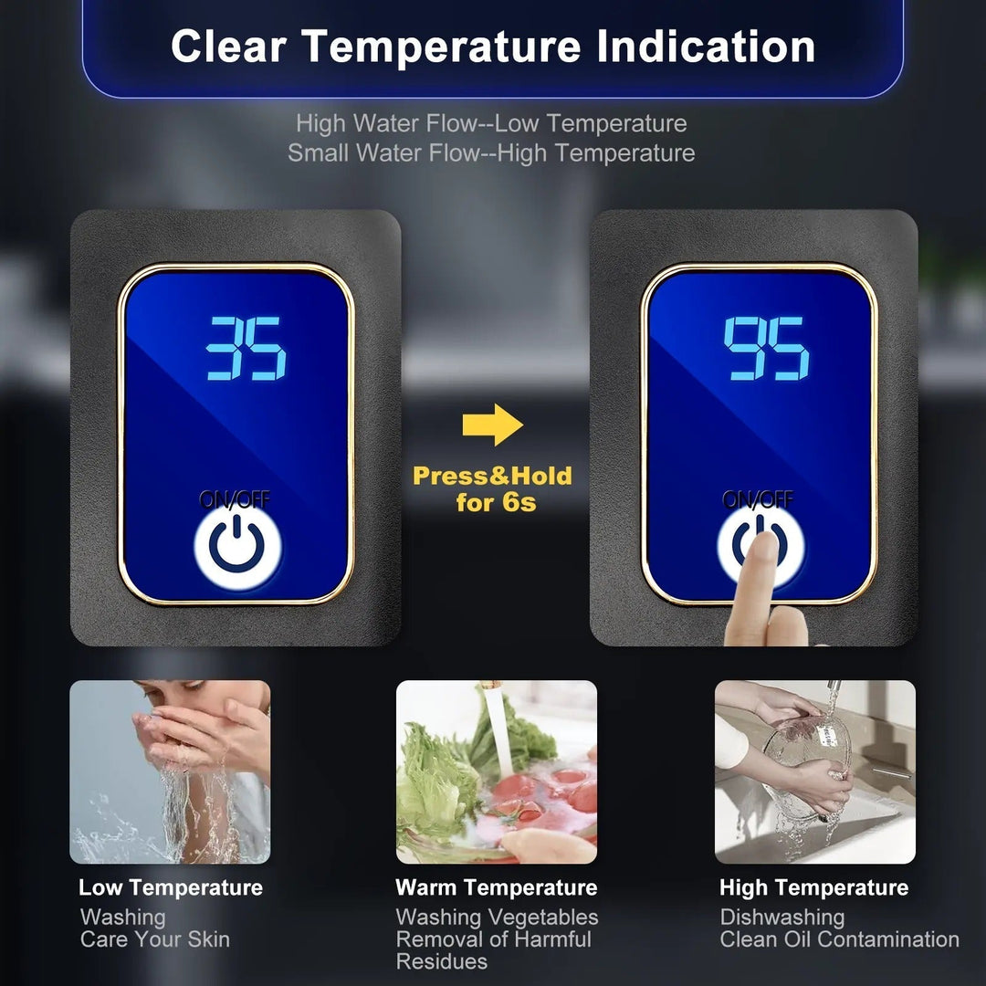 Colverro™ Electric Tankless Water Heater with LED Display and Sensors