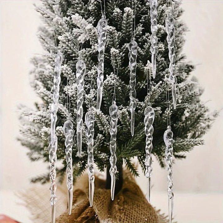 Colverro™ Clear Shatter-Resistant Icicle Ornament Set for Christmas Trees