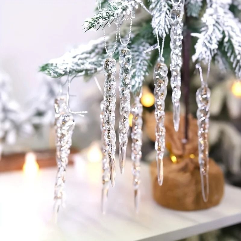 Colverro™ Clear Shatter-Resistant Icicle Ornament Set for Christmas Trees