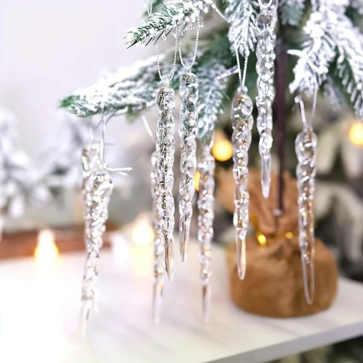 Colverro™ Clear Shatter-Resistant Icicle Ornament Set for Christmas Trees