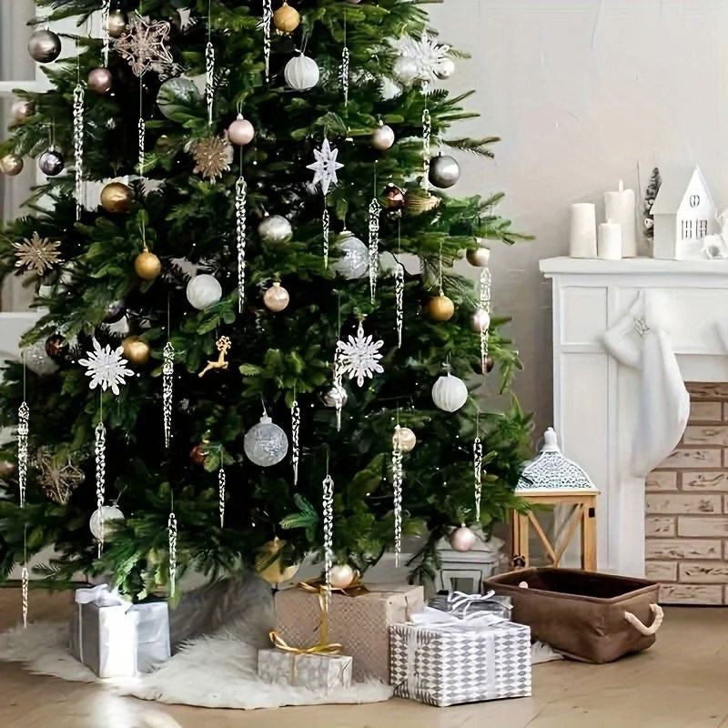 Colverro™ Clear Shatter-Resistant Icicle Ornament Set for Christmas Trees