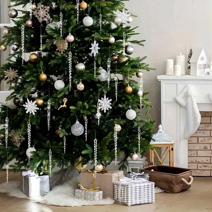 Colverro™ Clear Shatter-Resistant Icicle Ornament Set for Christmas Trees
