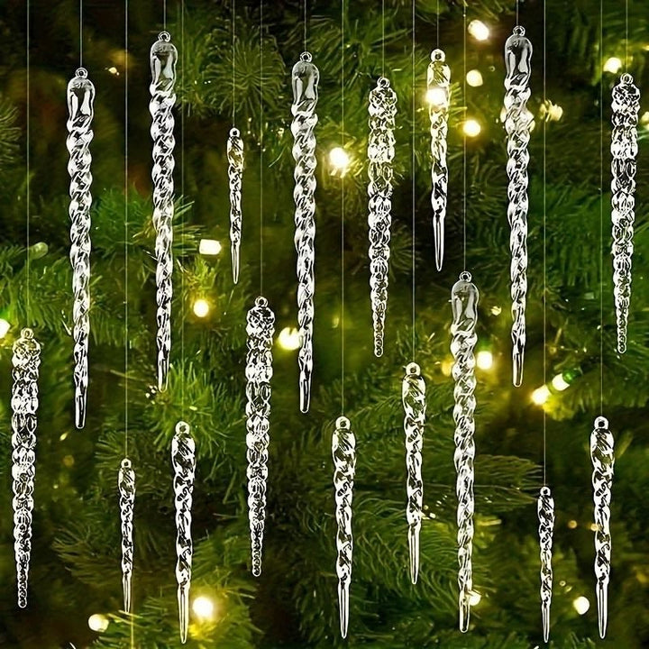 Colverro™ Clear Shatter-Resistant Icicle Ornament Set for Christmas Trees