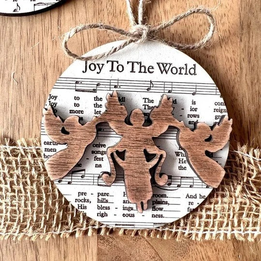 Colverro™ Nativity Carol Music Sheet Ornaments with Layered Cut-Out Design