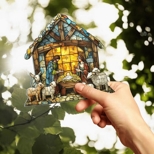 Colverro™ Nativity Scene Suncatcher with Soft Light-Reflecting Glow