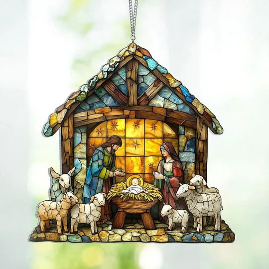 Colverro™ Nativity Scene Suncatcher with Soft Light-Reflecting Glow