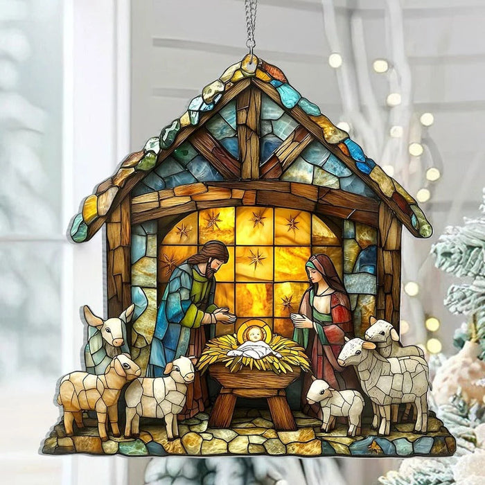 Colverro™ Nativity Scene Suncatcher with Soft Light-Reflecting Glow
