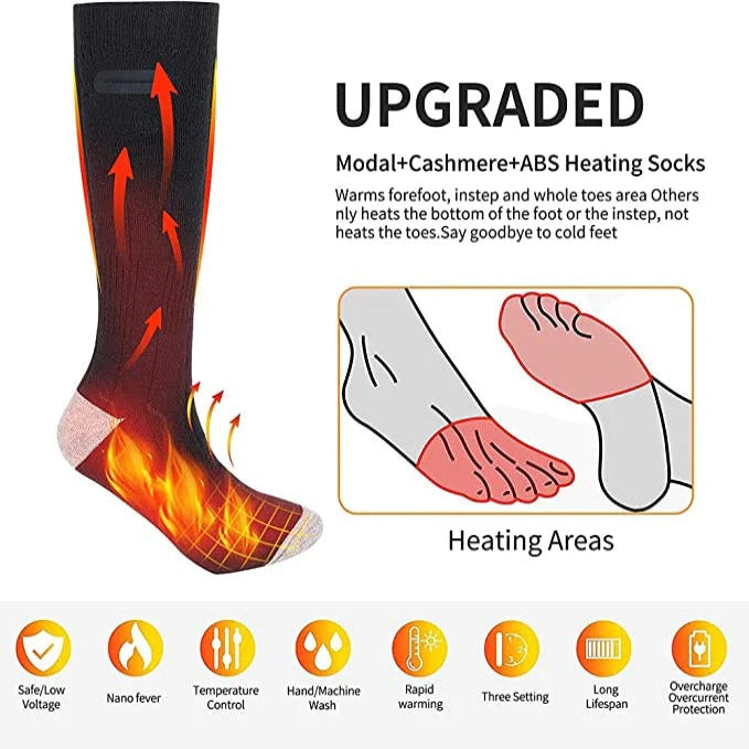 Colverro™ Rechargeable Electric Heated Socks with 3 Heat Settings