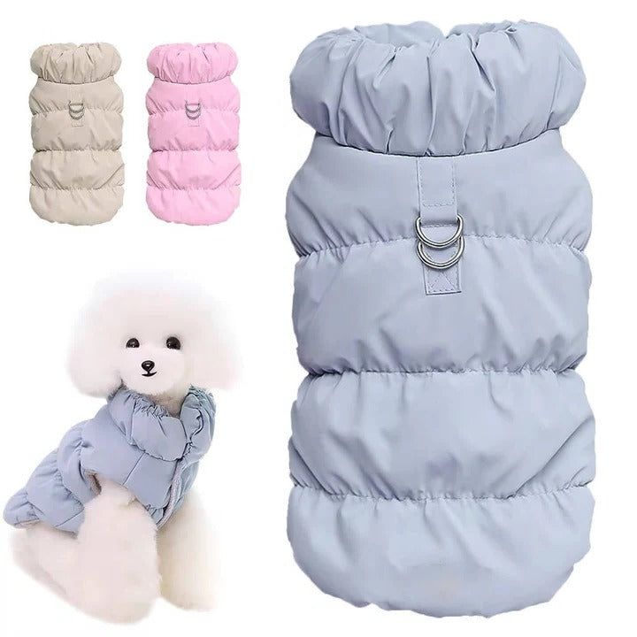 Colverro™ Fleece-Lined Winter Dog Jacket with Leash Ring and High Collar