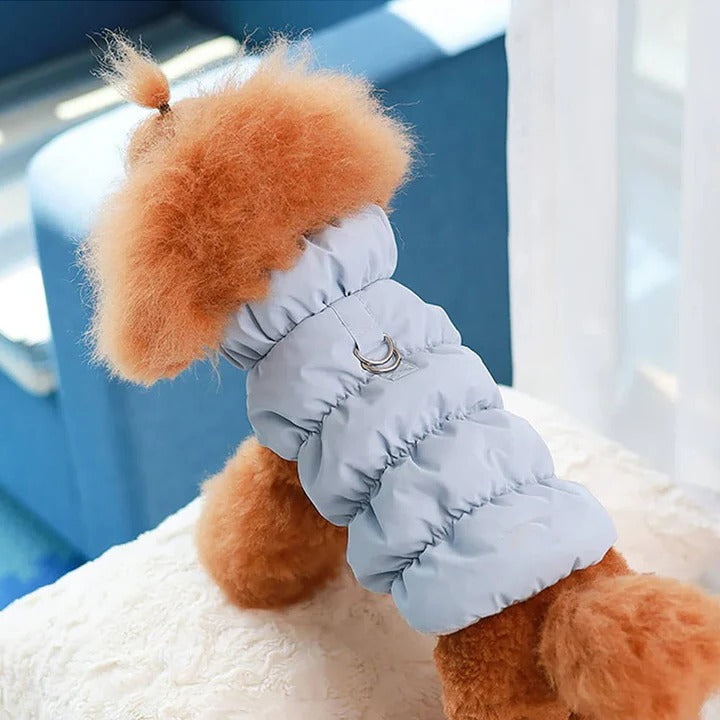 Colverro™ Fleece-Lined Winter Dog Jacket with Leash Ring and High Collar