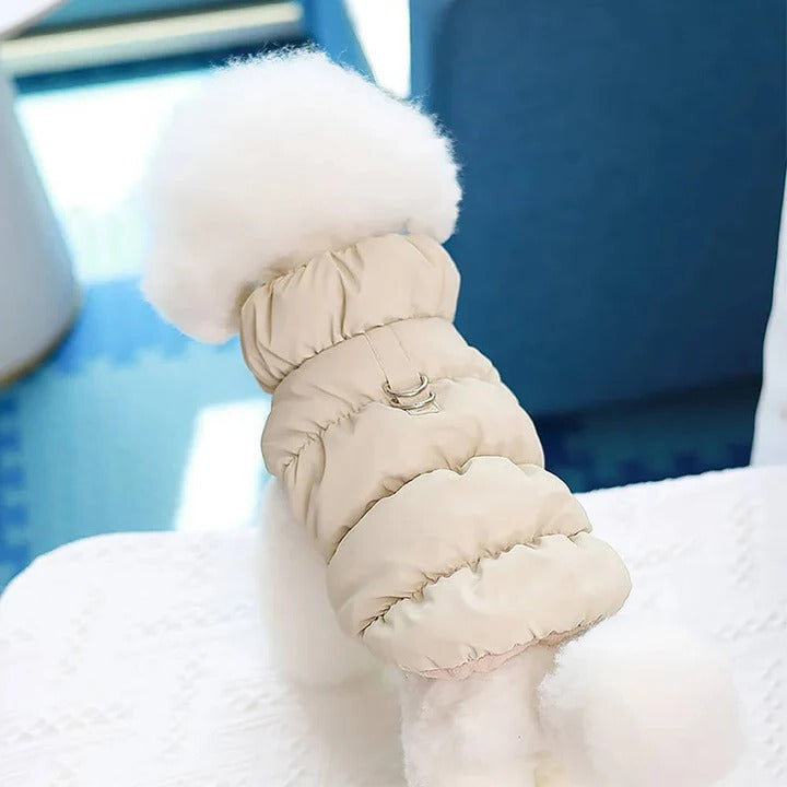 Colverro™ Fleece-Lined Winter Dog Jacket with Leash Ring and High Collar