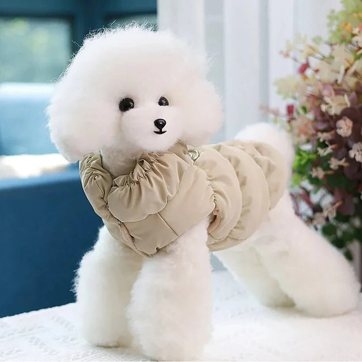 Colverro™ Fleece-Lined Winter Dog Jacket with Leash Ring and High Collar