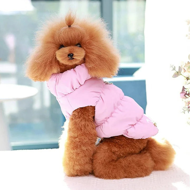 Colverro™ Fleece-Lined Winter Dog Jacket with Leash Ring and High Collar
