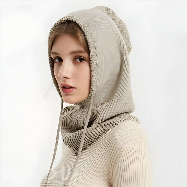 Colverro™ Cashmere-Feel Knit Hood Hat with Adjustable Drawstring