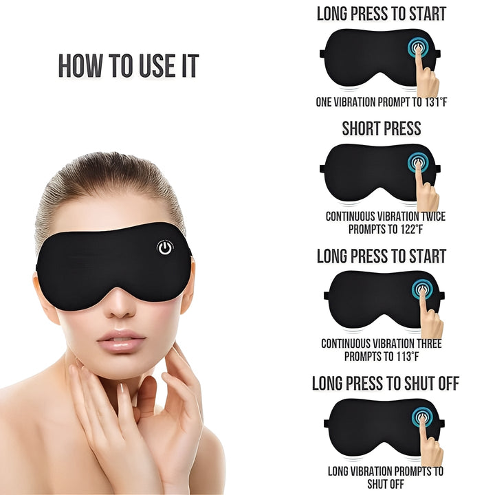 Colverro™ Cordless Heated Eye Mask with Silk Cover and Gentle Vibration