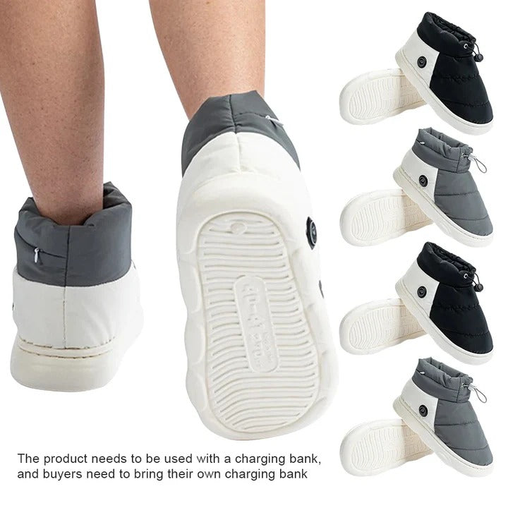 Colverro™ Rechargeable Heated Slippers with 3 Heat Settings and Grip Sole