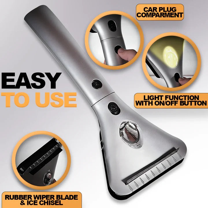 Colverro™ Electric Heated Windshield Ice Scraper with LED Light