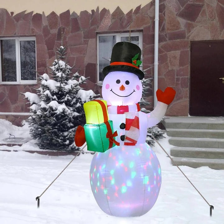 Colverro™ 5 ft Inflatable Snowman with Rotating LED Lights