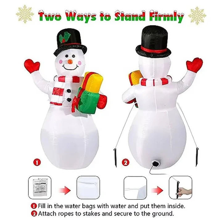 Colverro™ 5 ft Inflatable Snowman with Rotating LED Lights