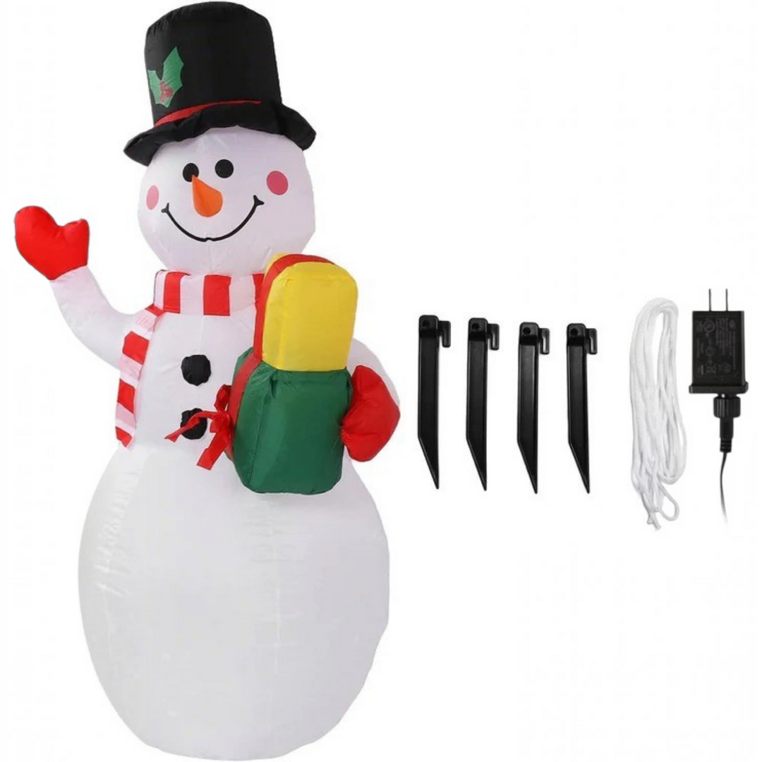 Colverro™ 5 ft Inflatable Snowman with Rotating LED Lights