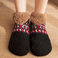 Colverro™ Fleece-Lined Snowflake Knit Socks with Non-Slip Grippers