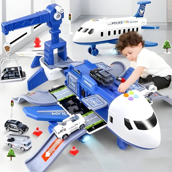 Colverro™ XL Airplane Toy Set with Cars, Crane and Road Signs, 20 Pieces