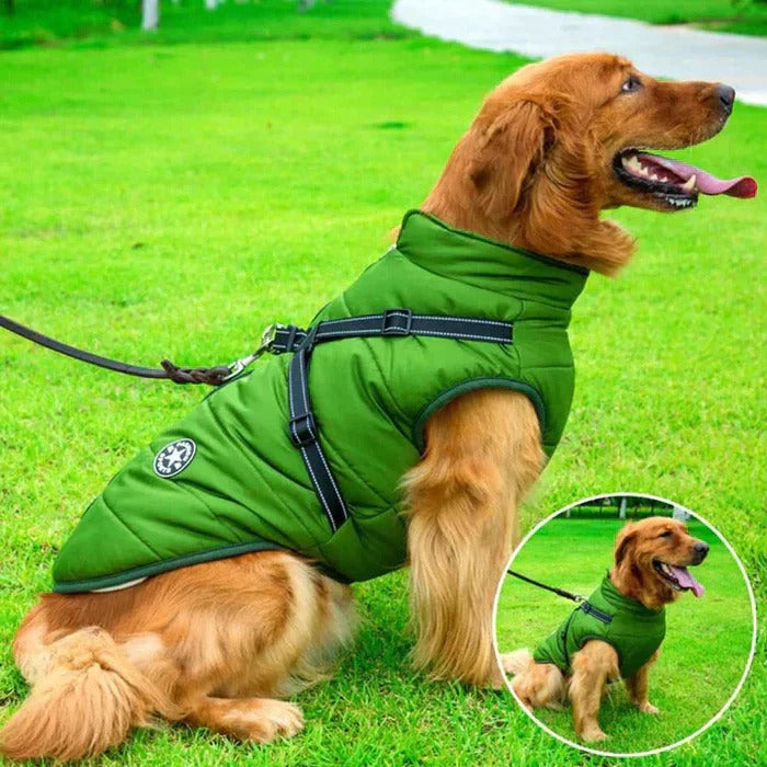 Colverro™ Waterproof Winter Dog Jacket with Sherpa Lining and Harness