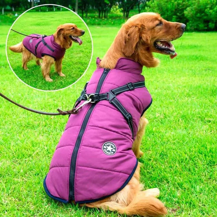 Colverro™ Waterproof Winter Dog Jacket with Sherpa Lining and Harness